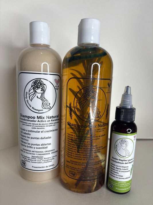 Shampo Mix Kit con Aceite Capilar para perdida de cabello