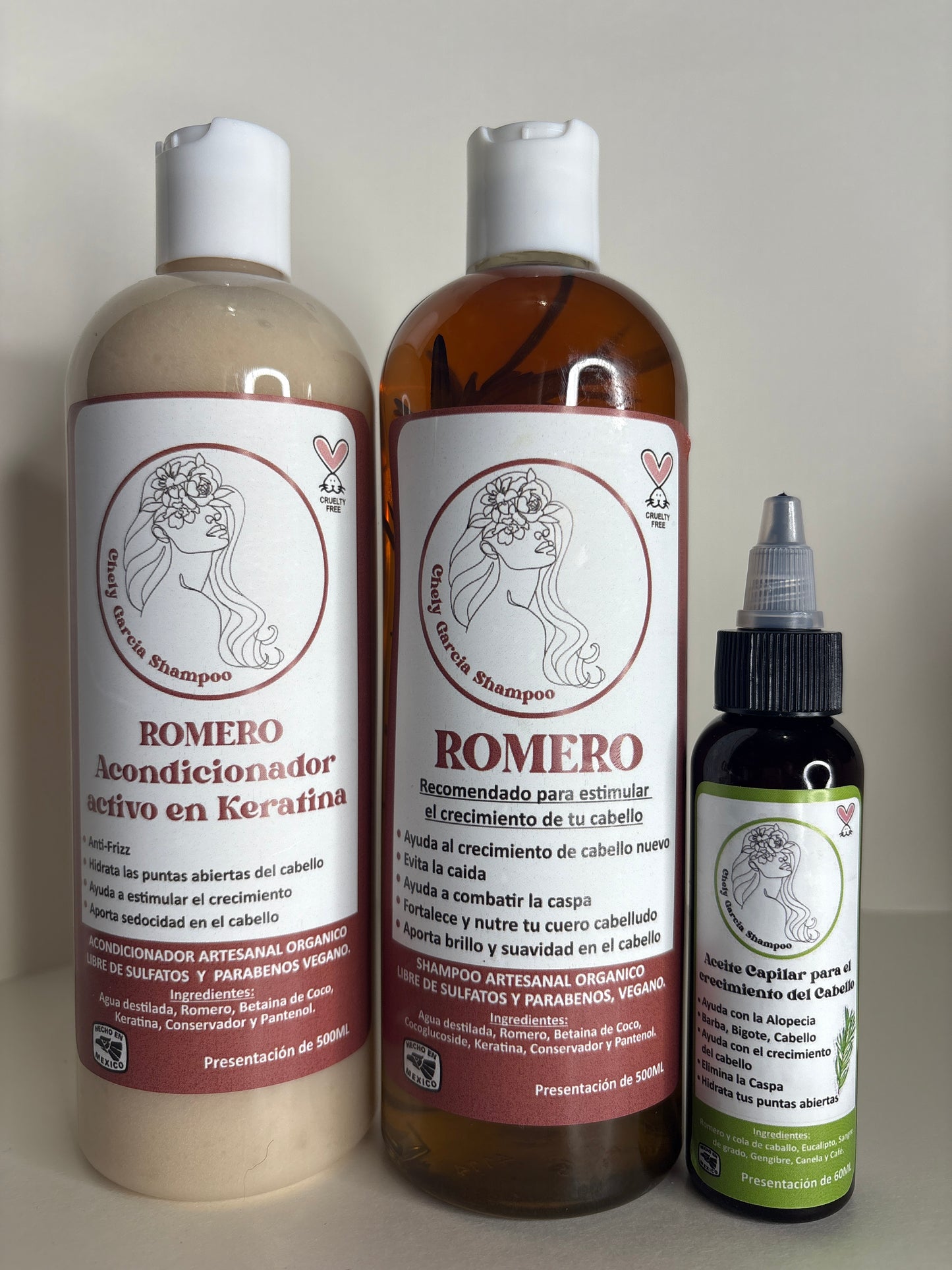 Romero Kit completo para perdida de cabello con Aceite capilar
