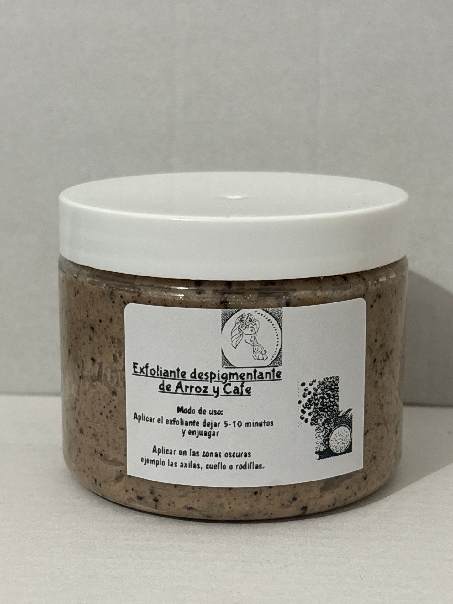 Exfoliante despigmentante de cafe y arroz para axilas