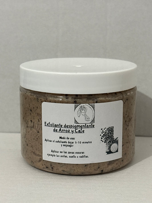 Exfoliante despigmentante de cafe y arroz para axilas