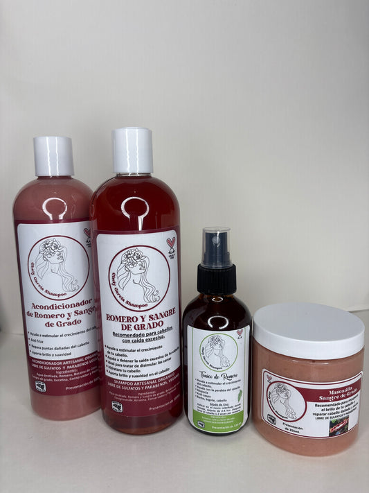 Romero y Sangre de Grado Kit completo para la perdida del cabello