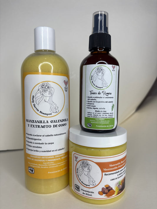 Rubias y Niños Kit Completo con tonico para perdida de cabello